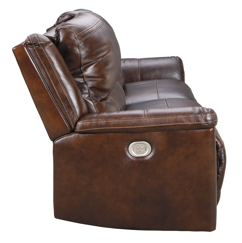 Catanzaro Mahogany Leather Power Reclining Sofa