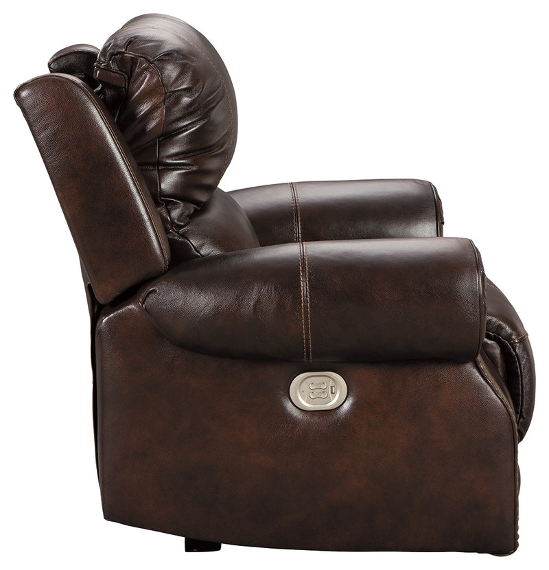 Buncrana Chocolate Leather Power Recliner