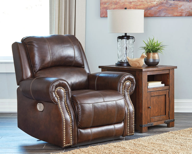 Buncrana Chocolate Leather Power Recliner