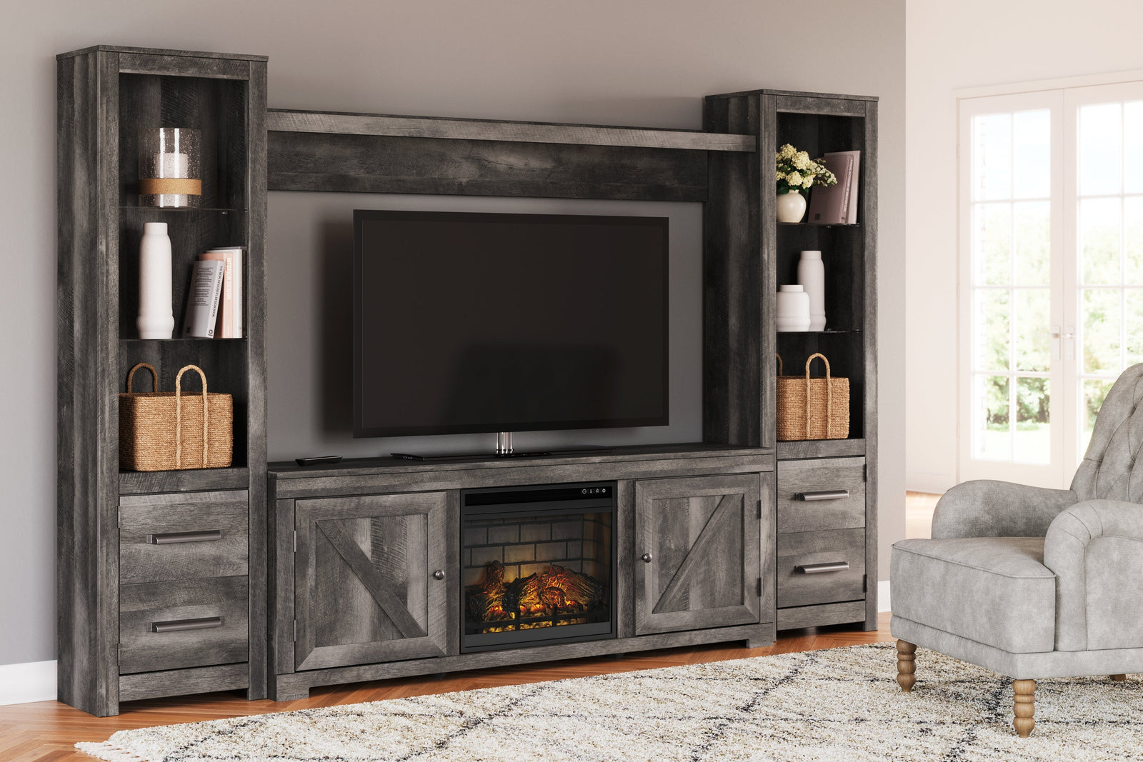 Wynnlow 4-Piece Entertainment Center With Electric Fireplace