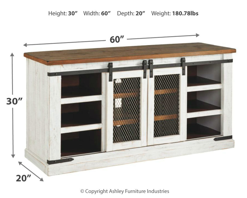 Wystfield White Brown 60" Tv Stand