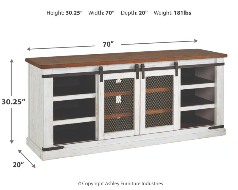 Wystfield White Brown 70" Tv Stand