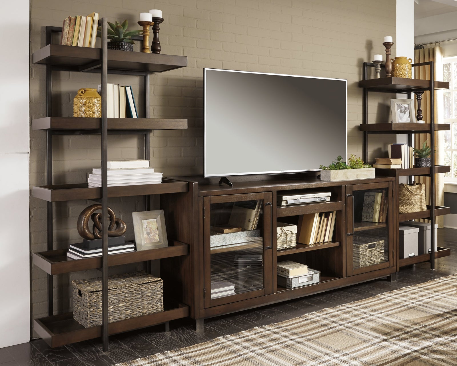 Starmore Brown Gunmetal 3-Piece Entertainment Center