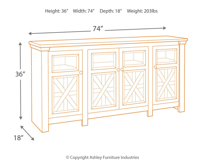 Bolanburg Two-Tone 74" Tv Stand