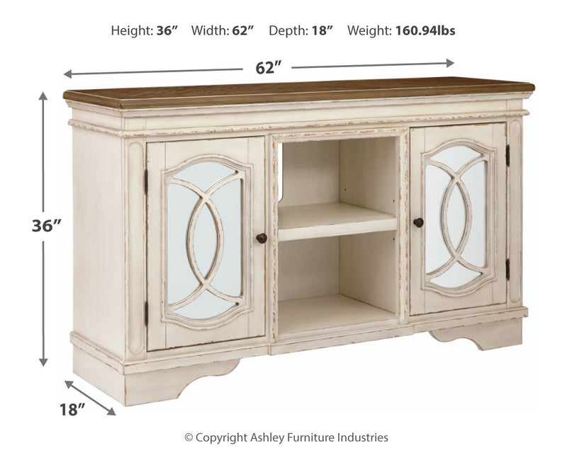 Realyn Chipped White 62" Tv Stand