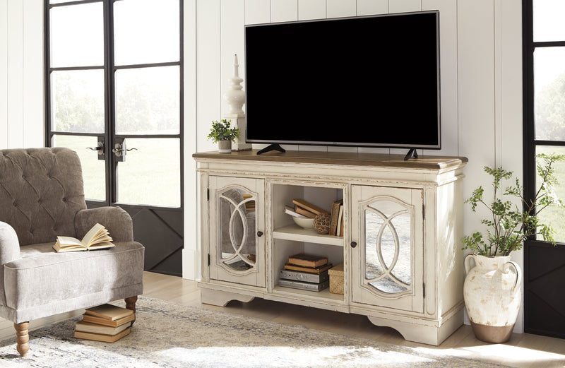 Realyn Chipped White 62" Tv Stand