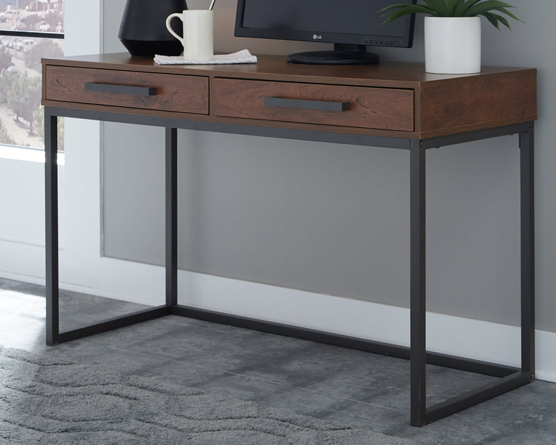 Horatio Warm Brown Gunmetal Home Office Desk