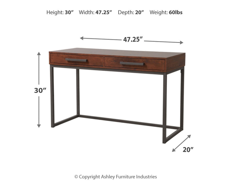 Horatio Warm Brown Gunmetal Home Office Desk