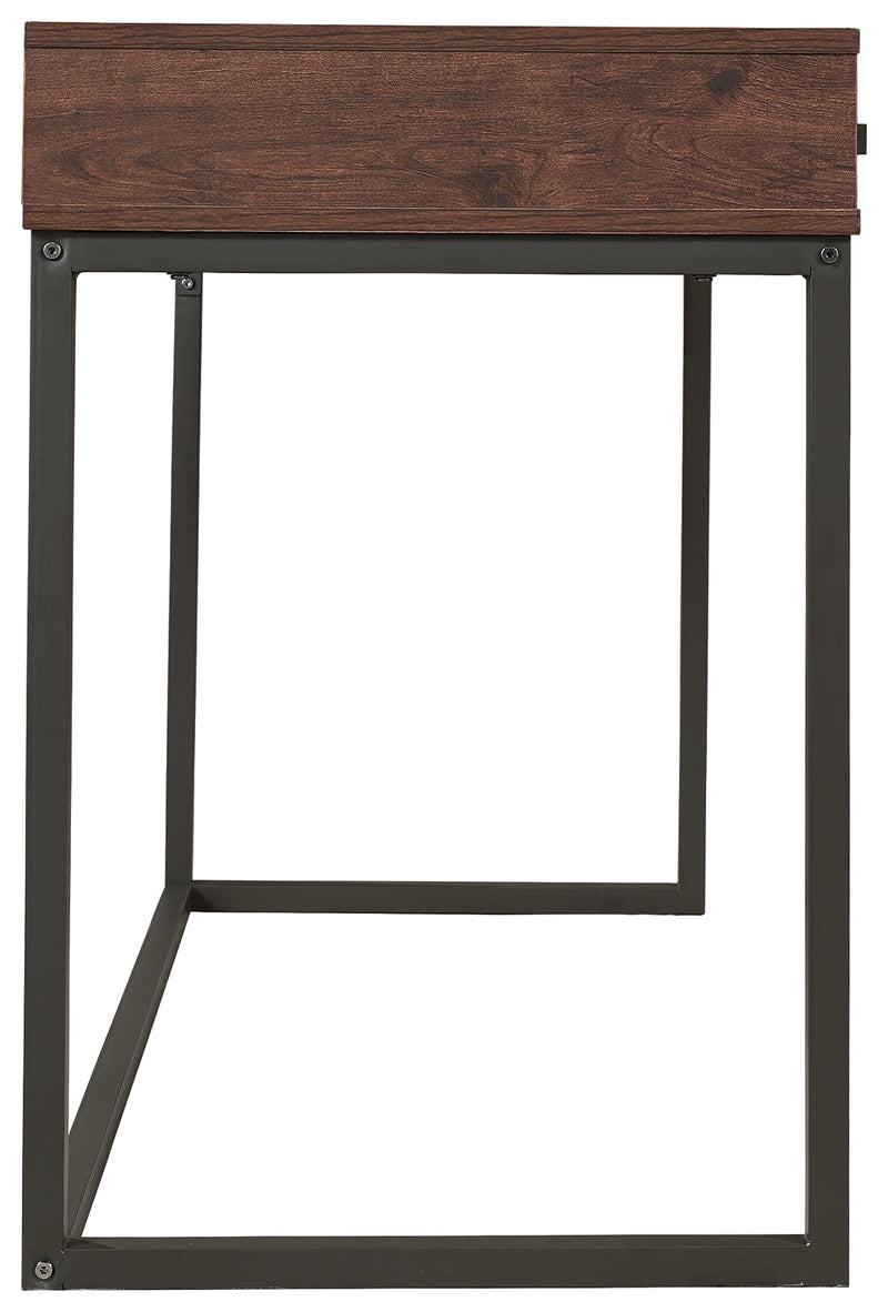 Horatio Warm Brown Gunmetal Home Office Desk