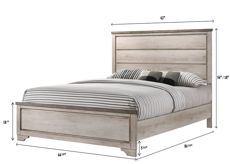 Patterson Driftwood Finish Solid Pine Wood Modern Rustic And Charm Queen Panel Bed