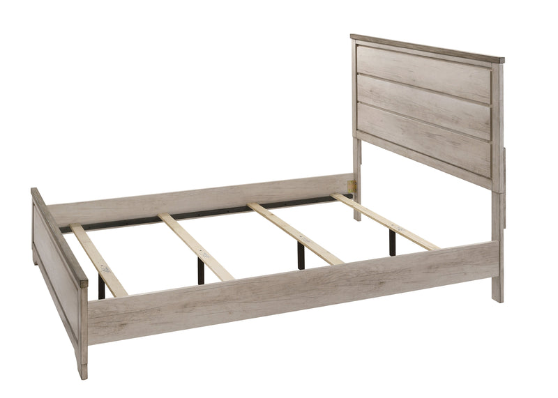 Patterson Driftwood Finish Solid Pine Wood Modern Rustic And Charm Queen Panel Bed