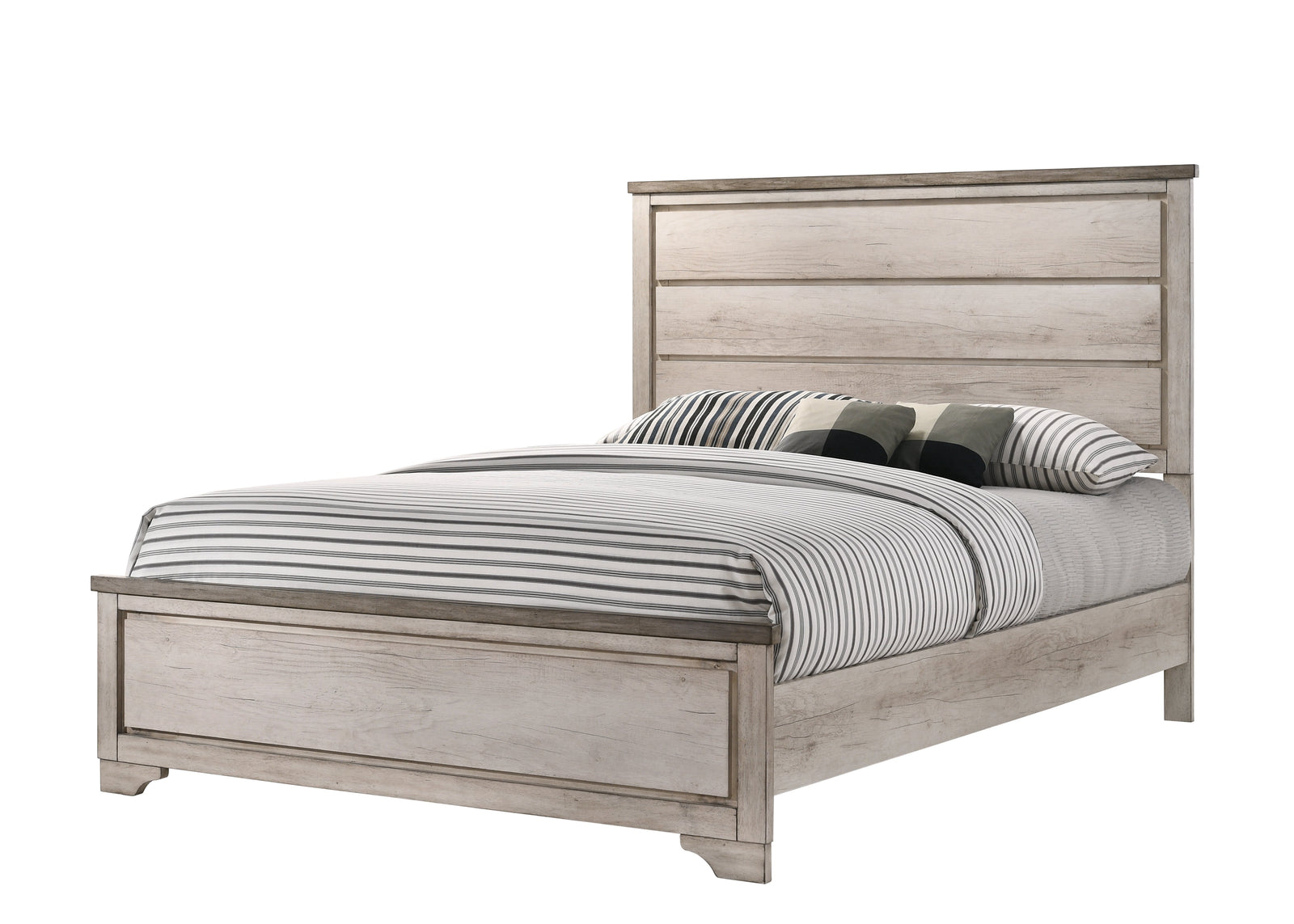Patterson Driftwood Finish Solid Pine Wood Modern Rustic And Charm Full Panel Bed