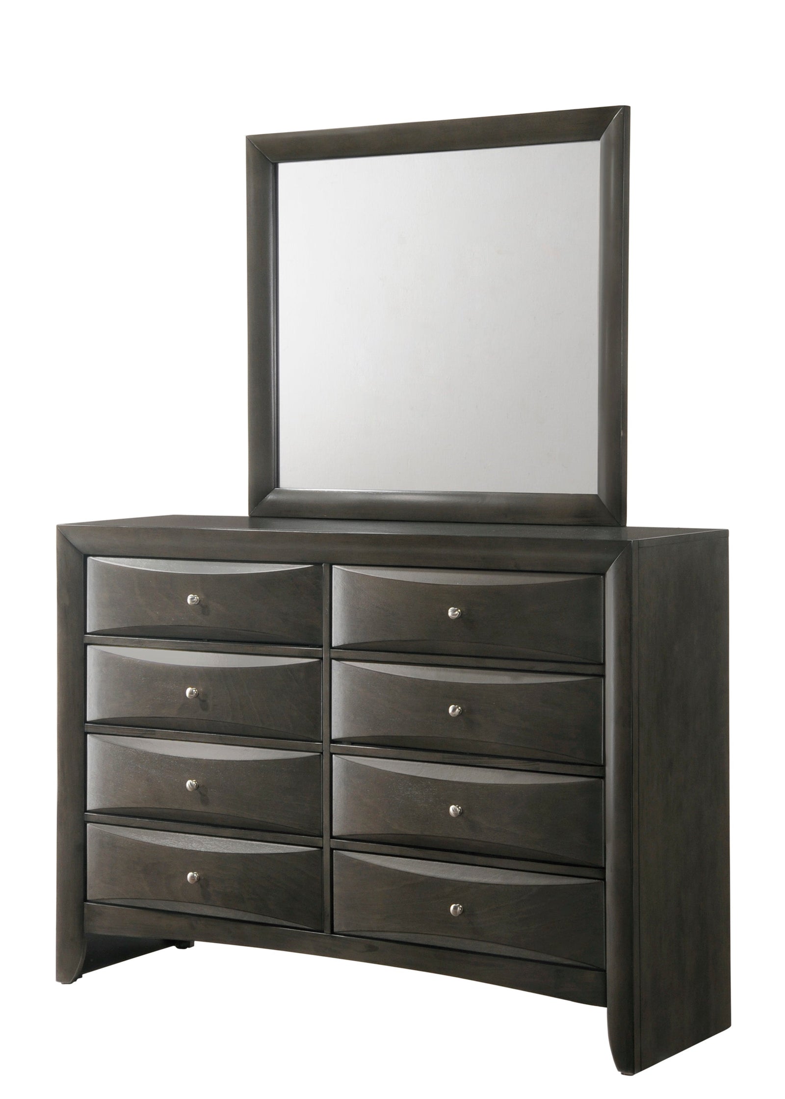 Emily Dresser Gray, Transitional And Modern Wood, 8 Drawers Grey