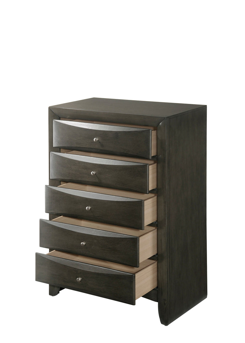 Emily Chest Grey 5 Drawers