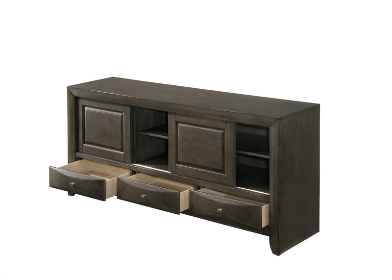 Emily Gray Oak Storage Platform Bedroom Set