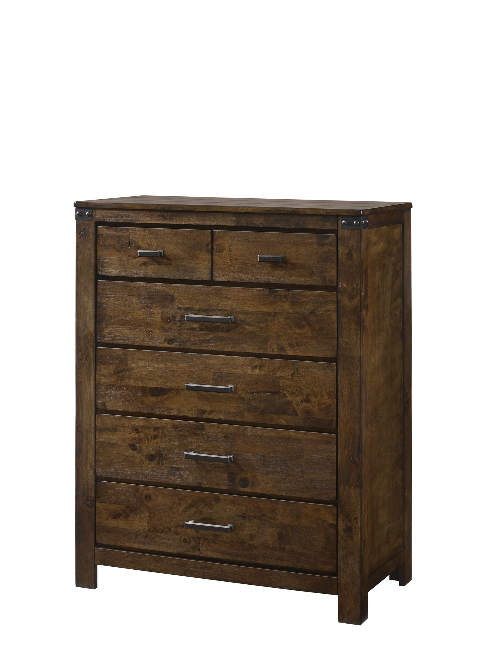 Curtis Chest Brown, Rustic And Modern Wood, 6 Drawers